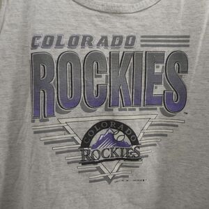 Vintage Colorado Rockies National League 1992 Tank Top Gray Size L Inaugural‎